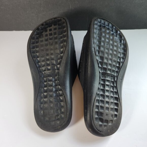 Rider Bay Slip On Slide Sandals Mens 8 Womens 9.5 Black Yellow Rubber Brazil - Picture 5 of 12